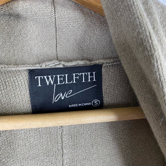 Twelve Love Womens size Small Long Line Open Cardigan Tan Beige Vanilla Girl - Picture 9 of 12